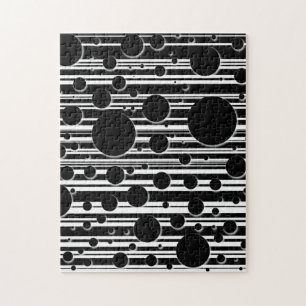 Schwarz-Weiß-Punkte und -Streifen Puzzle
