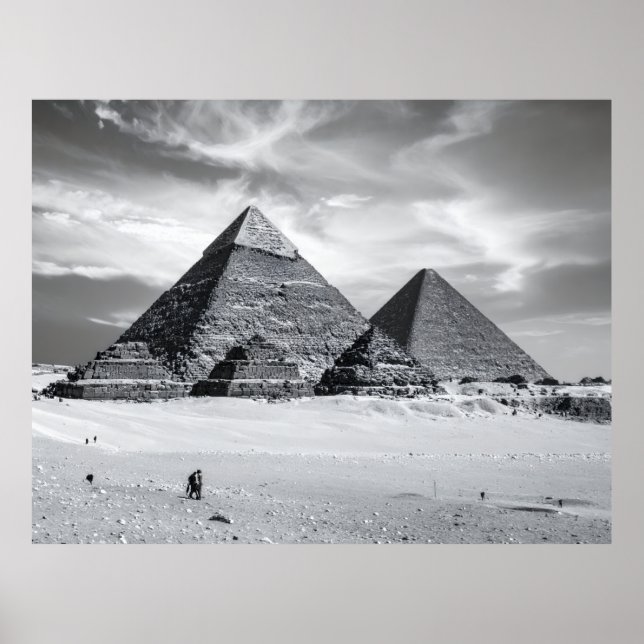 Schwarz-Weiß-Pyramiden Poster (Vorne)