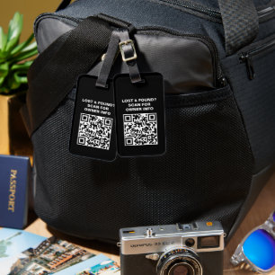 Schwarz-Weiß-QR-Code-Gepäckanhänger Gepäckanhänger