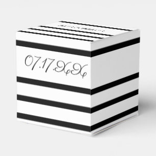 Schwarz-Weiß-Quadrat Hochzeitsgast-Gast-Gast-Box Geschenkschachtel