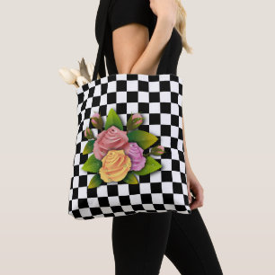 Schwarz-Weiß-Quadrat und Rose