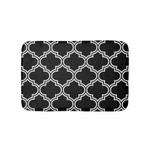 Schwarz-Weiß-Quatrefolie Badematte