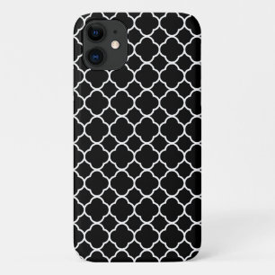 Schwarz-Weiß-Quatrefolie, Latticwork, Trellis iPhone 11 Hülle