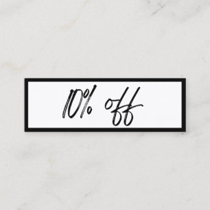 Schwarz-Weiß-Rabattkarte Mini Visitenkarte
