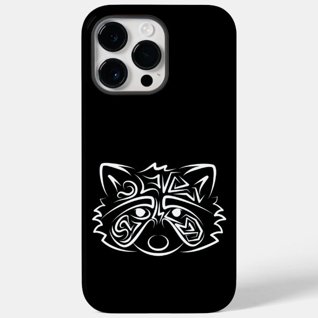 Schwarz-Weiß-Raccoon Case-Mate iPhone Hülle (Rückseite)