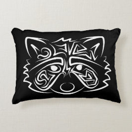 Schwarz-Weiß-Raccoon Dekokissen