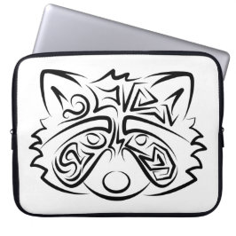 Schwarz-Weiß-Raccoon Laptopschutzhülle