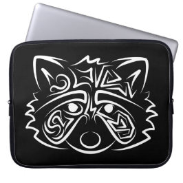 Schwarz-Weiß-Raccoon Laptopschutzhülle