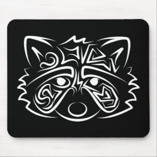 Schwarz-Weiß-Raccoon Mousepad