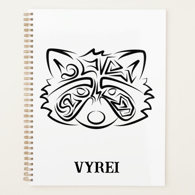 Schwarz-Weiß-Raccoon Planer (Vorderseite)