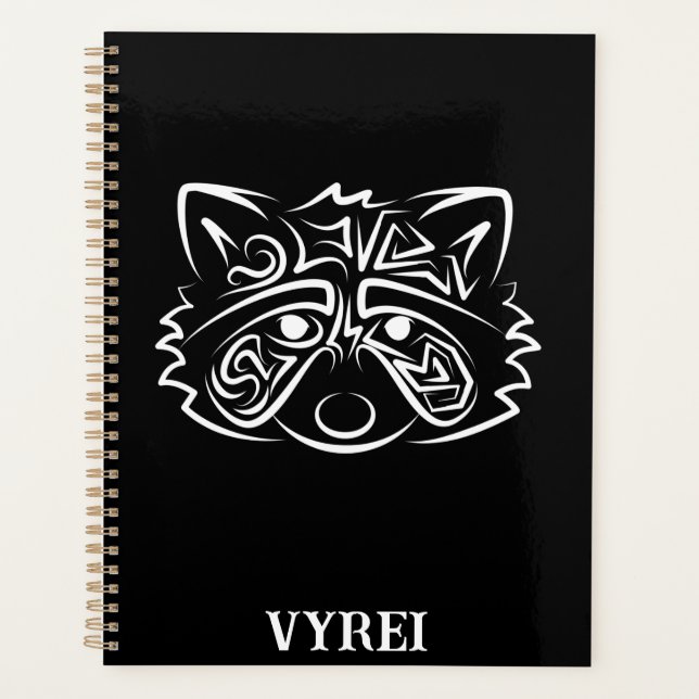 Schwarz-Weiß-Raccoon Planer (Vorderseite)