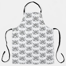 Schwarz-Weiß-Raccoon Schürze