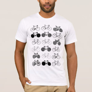 Schwarz-Weiß-Radmuster T-Shirt