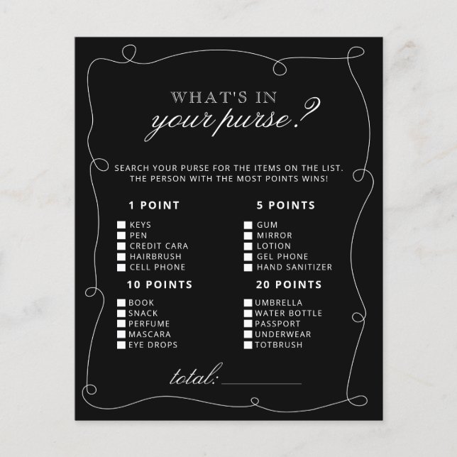 Schwarz-Weiß-Rahmen Was ist in deinem Handspiel? (Vorderseite)