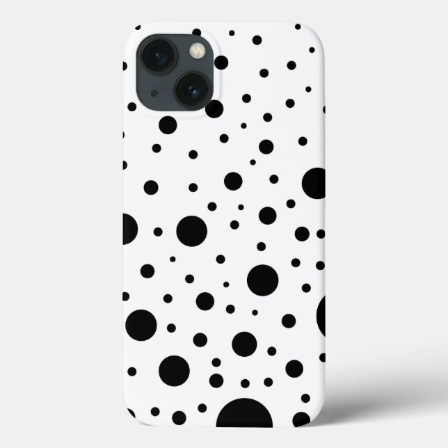 Schwarz-Weiß-Random-Punkte Case-Mate iPhone Hülle (Rückseite)