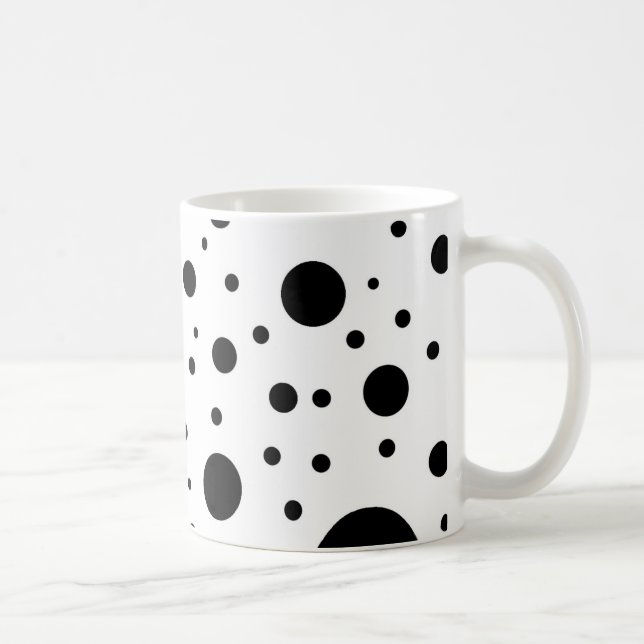 Schwarz-Weiß-Random-Punkte Kaffeetasse (Rechts)