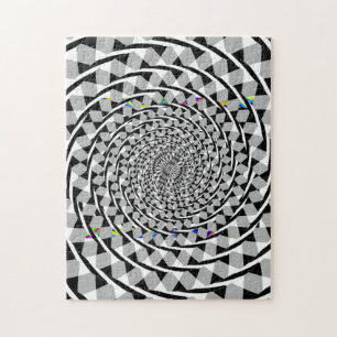 Schwarz-Weiß-Raute für Stunden Muster Puzzle