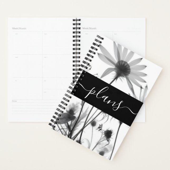 Schwarz-Weiß-Ray-Blume Hochzeitspläne Planer (Anzeige)