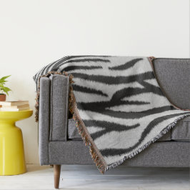 Schwarz-Weiß-Realistische Zebra-Pelz-Textur Decke