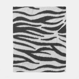 Schwarz-Weiß-Realistische Zebra-Pelz-Textur Fleecedecke