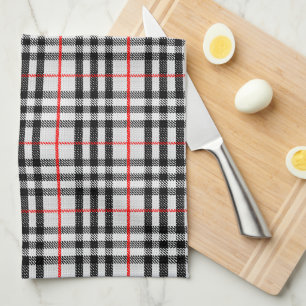 Schwarz-weiß Red Gingham Klassisches Scheckgeweb Geschirrtuch