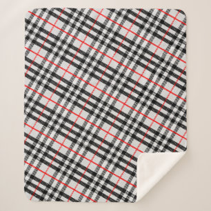 Schwarz-weiß Red Gingham Klassisches Scheckgeweb Sherpadecke