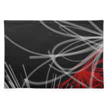 Schwarz-weiß & Red Modern Abstrakte Ribbons
