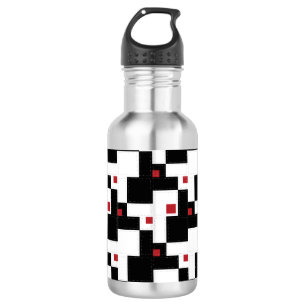 Schwarz-weiß Red Modern Vintage Patchwork Edelstahlflasche