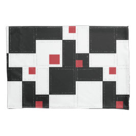 Schwarz-weiß Red Modern Vintage Patchwork Kissenbezug