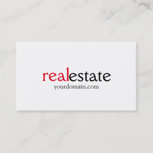 Schwarz-weiß Red Real Anwesen Agent Business Card Visitenkarte