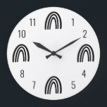 Schwarz/Weiß Regenbogen Kids Wall Clock Große Wanduhr<br><div class="desc">Jeden Tag fügen wir neue Designs hinzu!</div>
