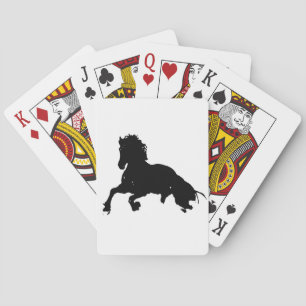Schwarz-Weiß-Rennpferd-Silhouette Spielkarten