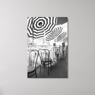 Schwarz-Weiß-Restauranttische Leinwanddruck