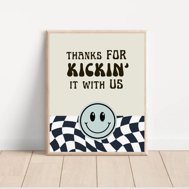 Schwarz-Weiß-Retro Danke für das Kickin-Lebensmitt Poster (Von Creator hochgeladen)