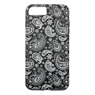 Schwarz-Weiß-Retro-Paisley-Schinken-Muster Case-Mate iPhone Hülle