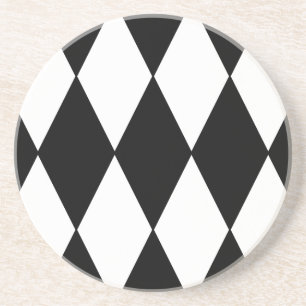 Schwarz-Weiß-Retro-Prüfmuster Getränkeuntersetzer