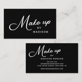 Schwarz-Weiß-Retro-Schrift-Make-up Visitenkarte