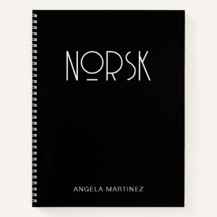 Schwarz-weiß-retro Stil Sprachstudie Notizbuch