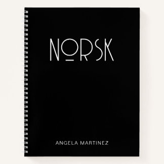 Schwarz-weiß-retro Stil Sprachstudie Notizbuch