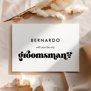 Schwarz-Weiß-Retro Werden Sie meine Trauzeuge-Kart Einladung