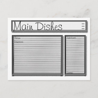 Schwarz-Weiß-Rezeptkarte Postkarte