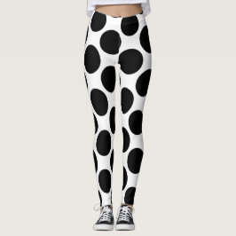 Schwarz-Weiß-Riesenpolka-Leggings Leggings