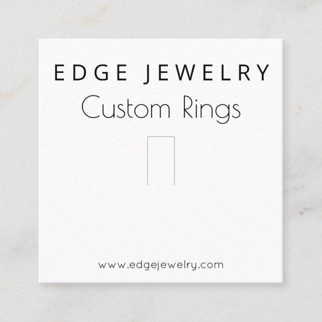 Schwarz-Weiß-Ring-Display-Verpackung Quadratische Visitenkarte (Vorderseite)