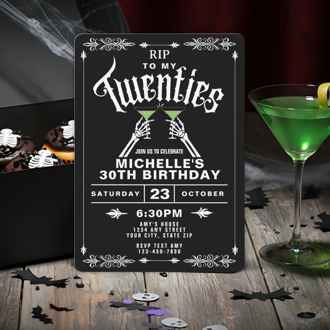 Schwarz-Weiß-RIP bis zum 30. Geburtstag Einladung (Von Creator hochgeladen)