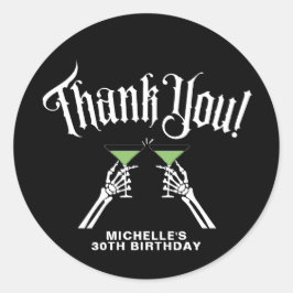 Schwarz-Weiß-RIP bis zum 30. Geburtstag Runder Aufkleber