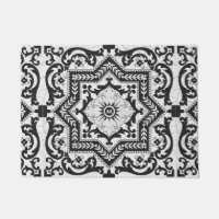 Schwarz-Weiß-Risse-Keramik Stil Azulejo