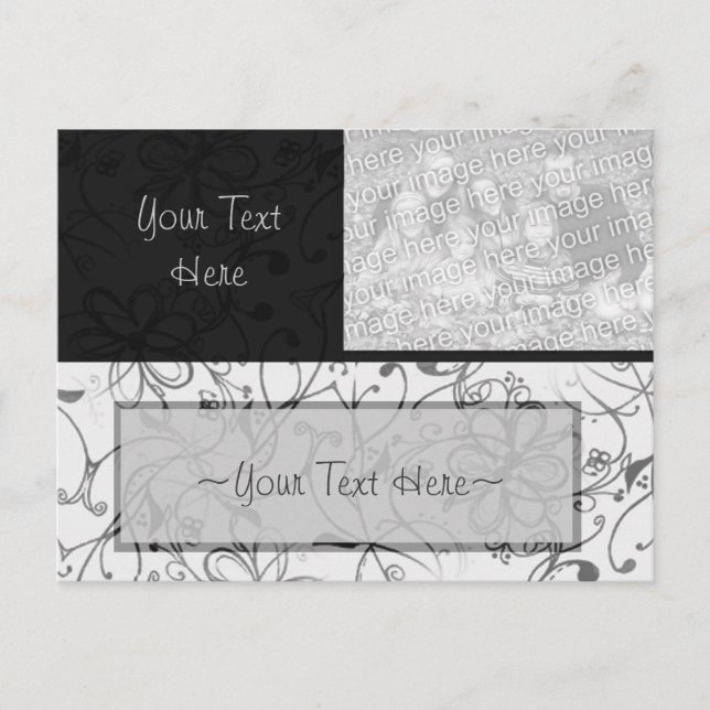 Schwarz-Weiß-Rollen-Foto Postkarte (Vorderseite)