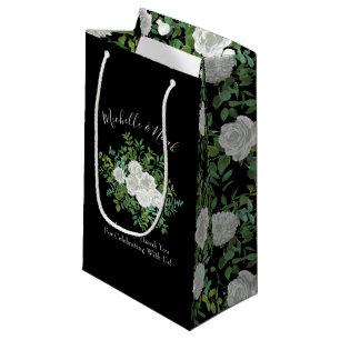 Schwarz-Weiß-Rose-Blumenhochzeit Kleine Geschenktüte