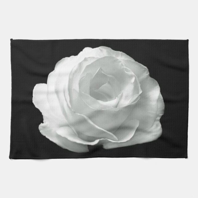 Schwarz-Weiß-Rose Handtuch (Horizontal)