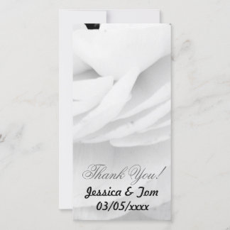 Schwarz-Weiß-Rose-Hochzeit Dankeskarte